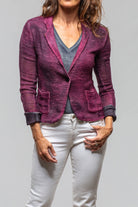 Ercole Linen Jacket Dark Sichuan Fucsia - AXEL'S