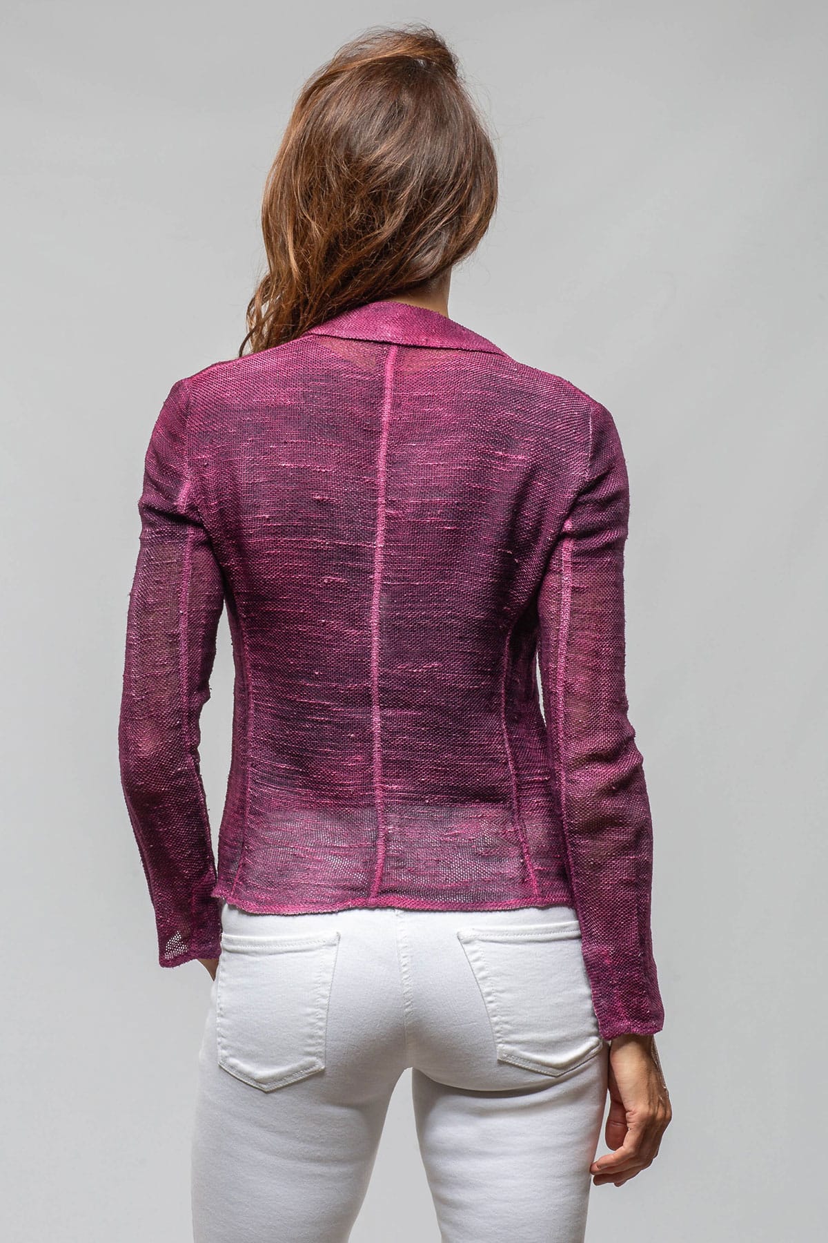 Ercole Linen Jacket Dark Sichuan Fucsia - AXEL'S