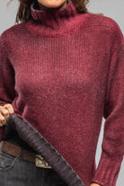Avant Toi Frecha Mock Neck Sweater In Wine Ladies - Sweaters