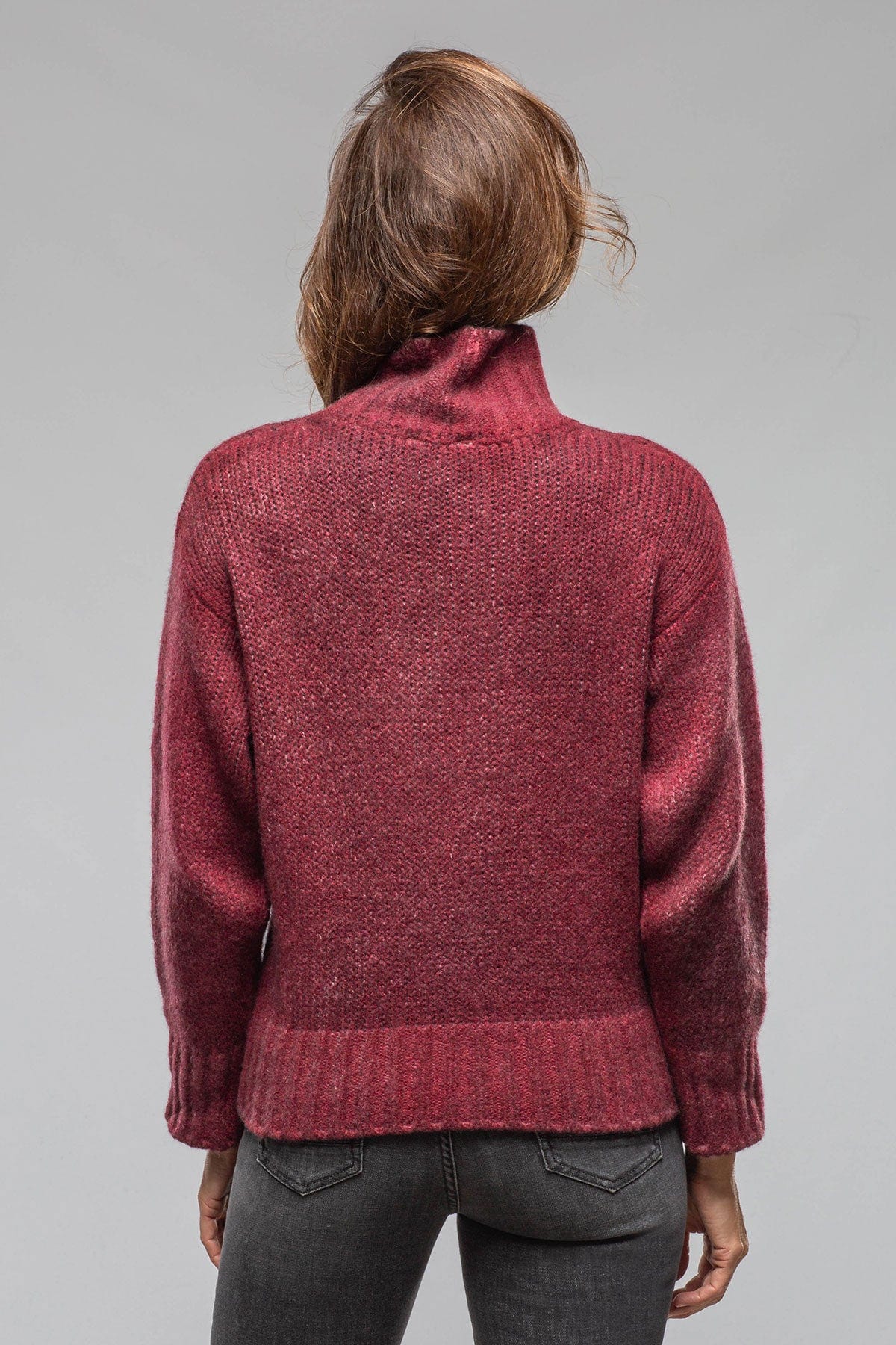 Avant Toi Frecha Mock Neck Sweater In Wine Ladies - Sweaters