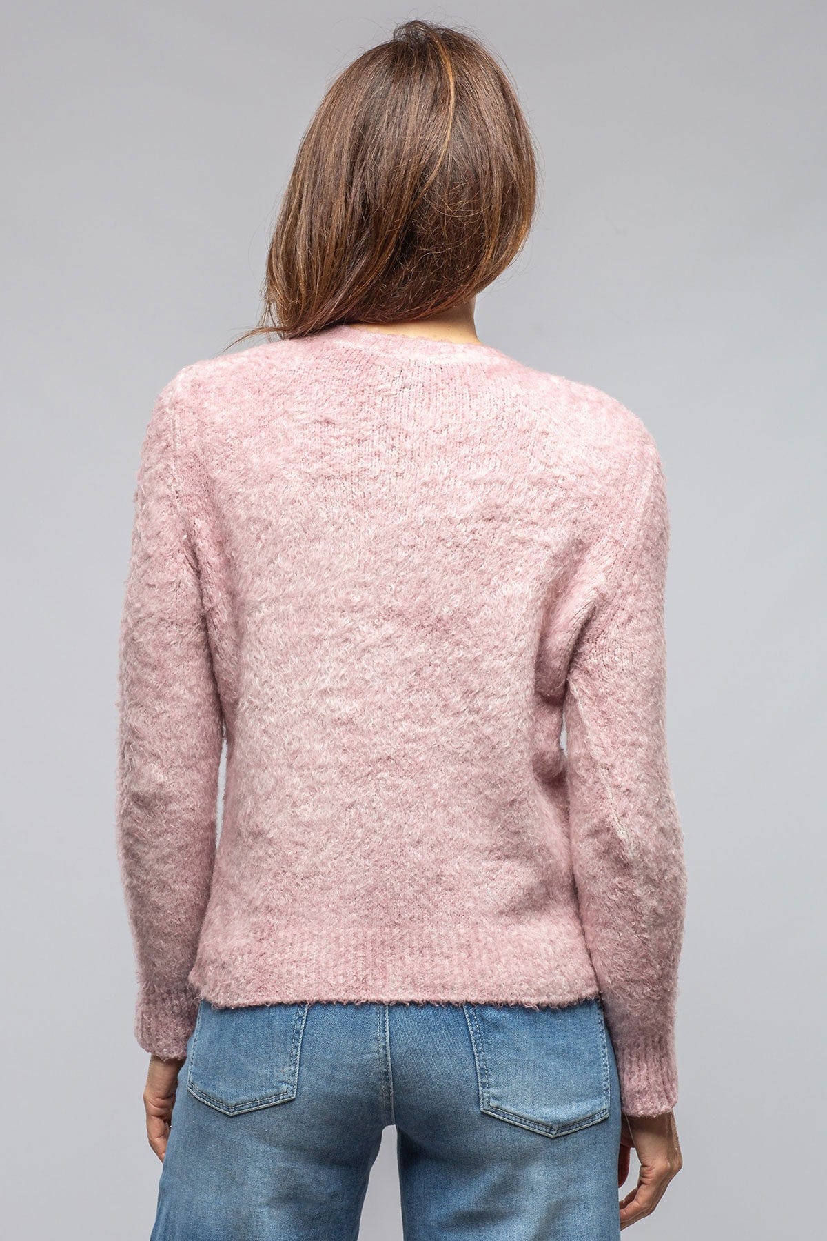 Fuzzy Brushed Cotton Sweater In Quartz - AXEL'S