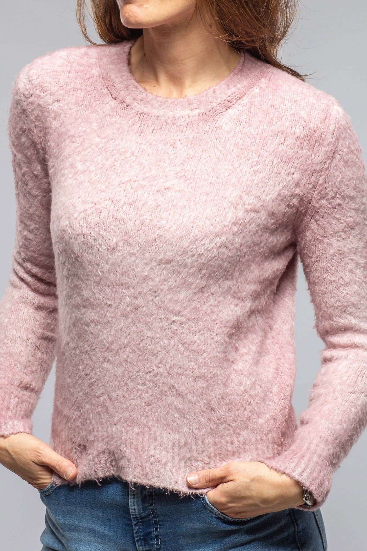 Avant Toi Fuzzy Brushed Cotton Sweater In Quartz Ladies - Sweaters