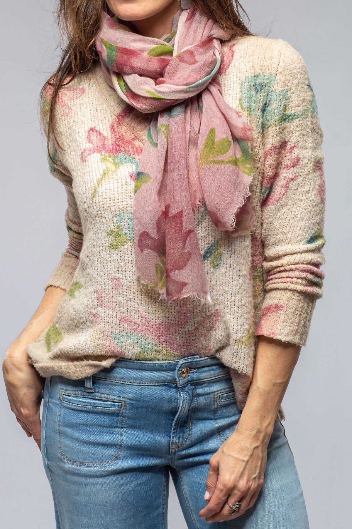 Gradient Cashmere Scarf In English Rose - AXEL'S