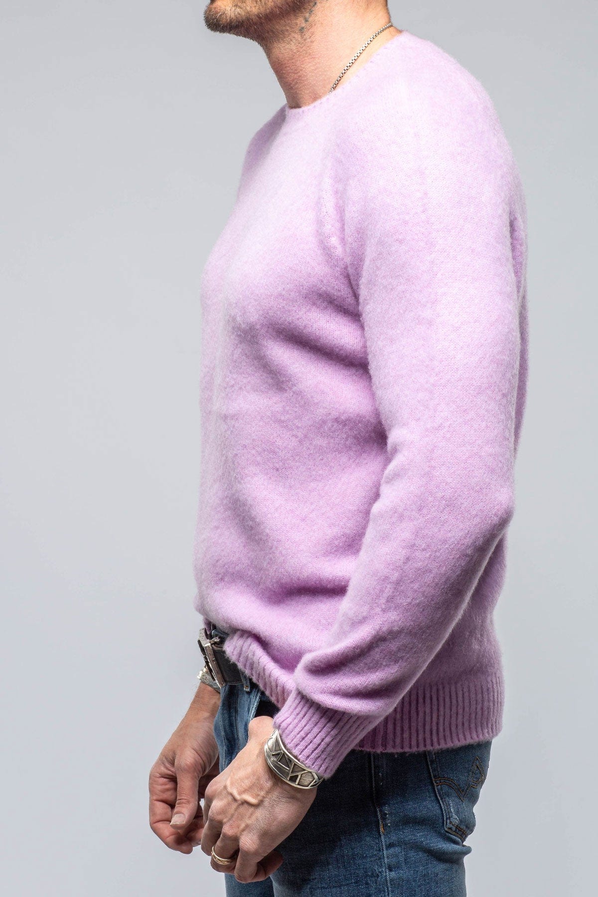 Avant Toi Henry Crew Neck Cashmere Sweater In Lavender Axel s of Vail