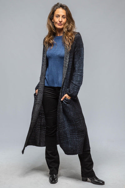Jacki Hand Painted Sweater Duster In Shaded Midnight - AXEL'S