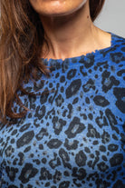 Avant Toi Leopard Print Hand Painted Cashmere Silk Sweater In Blue Ladies - Sweaters