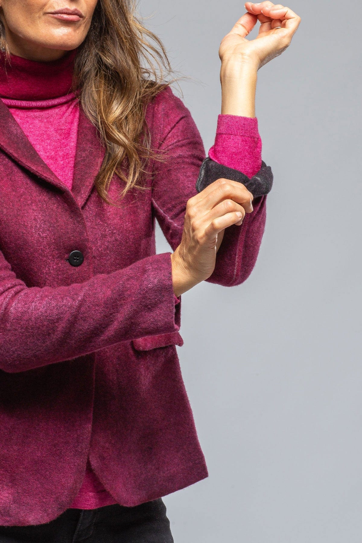 Myra Cashmere Jacket In Dark Cherry - AXEL'S