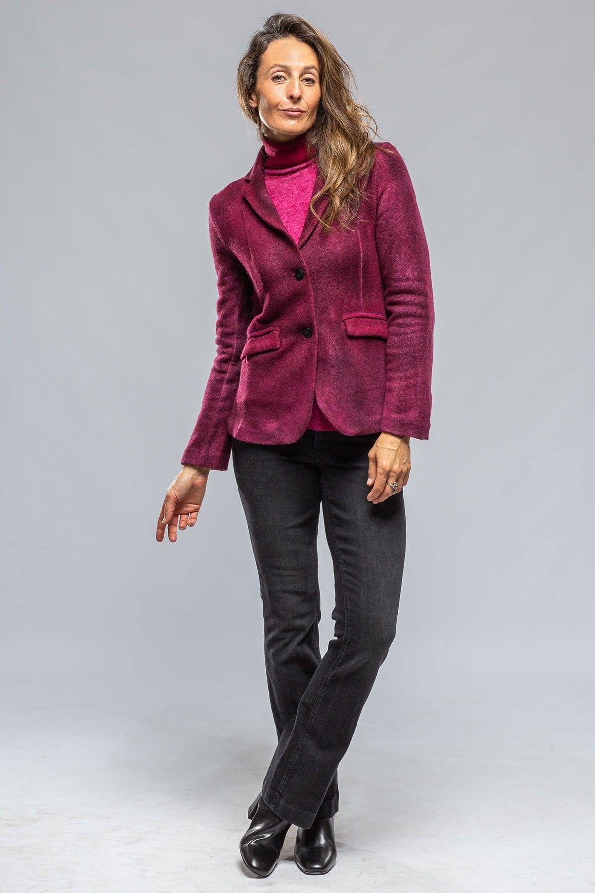 Myra Cashmere Jacket In Dark Cherry - AXEL'S