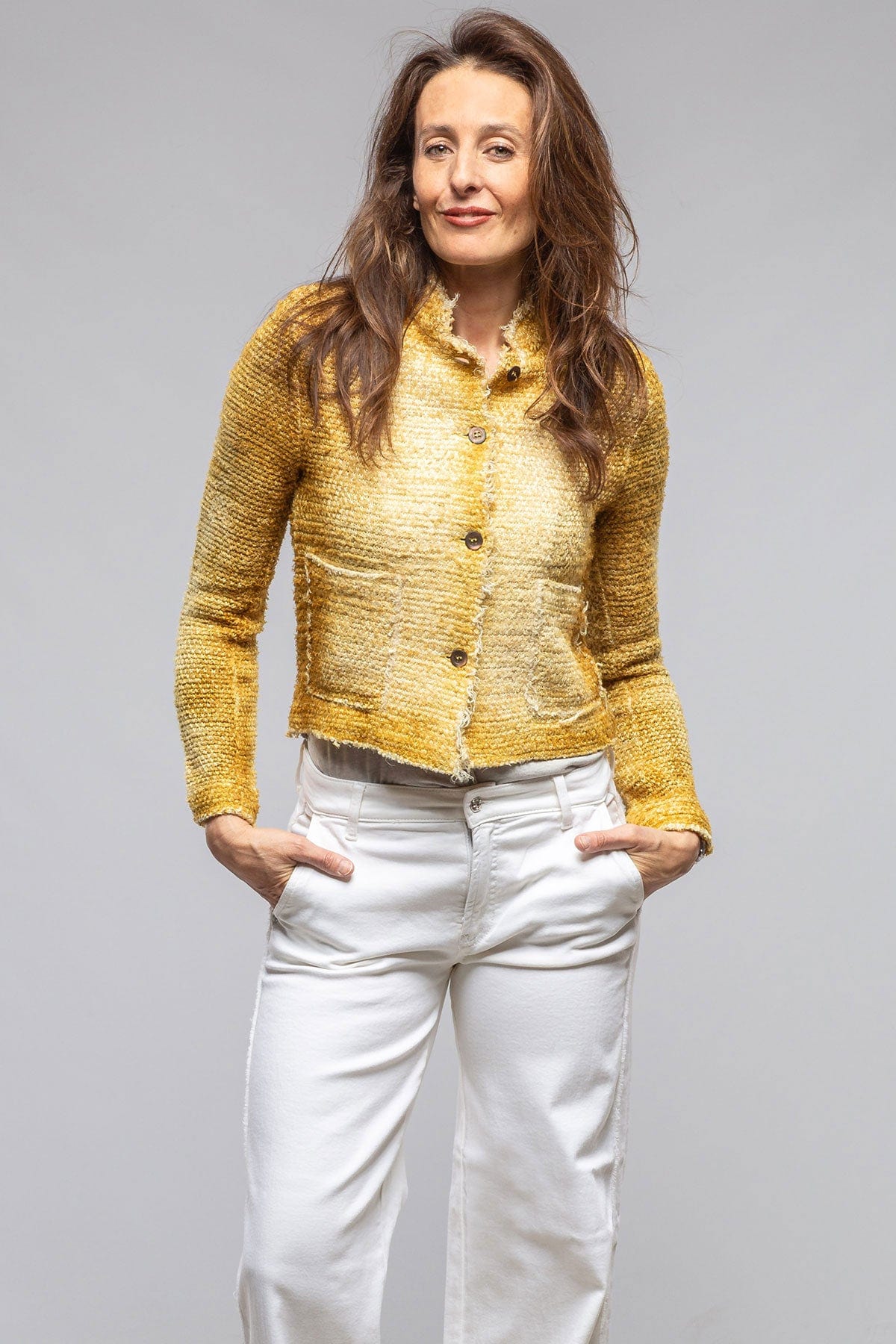 Olette Stitch Knit Jacket In Pepita - AXEL'S