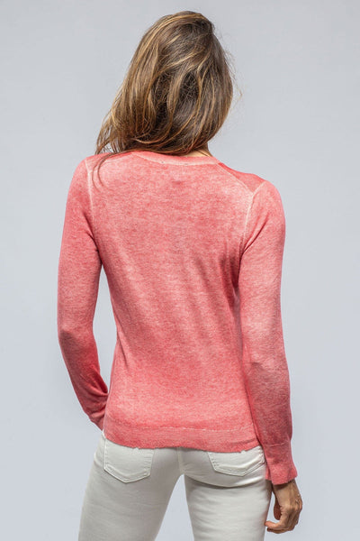 Pari V-Neck Sweater In Persimmons - AXEL'S