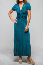 Quay Short Sleeve Ribbed Modal Dress In Dark Topaz - AXEL'S