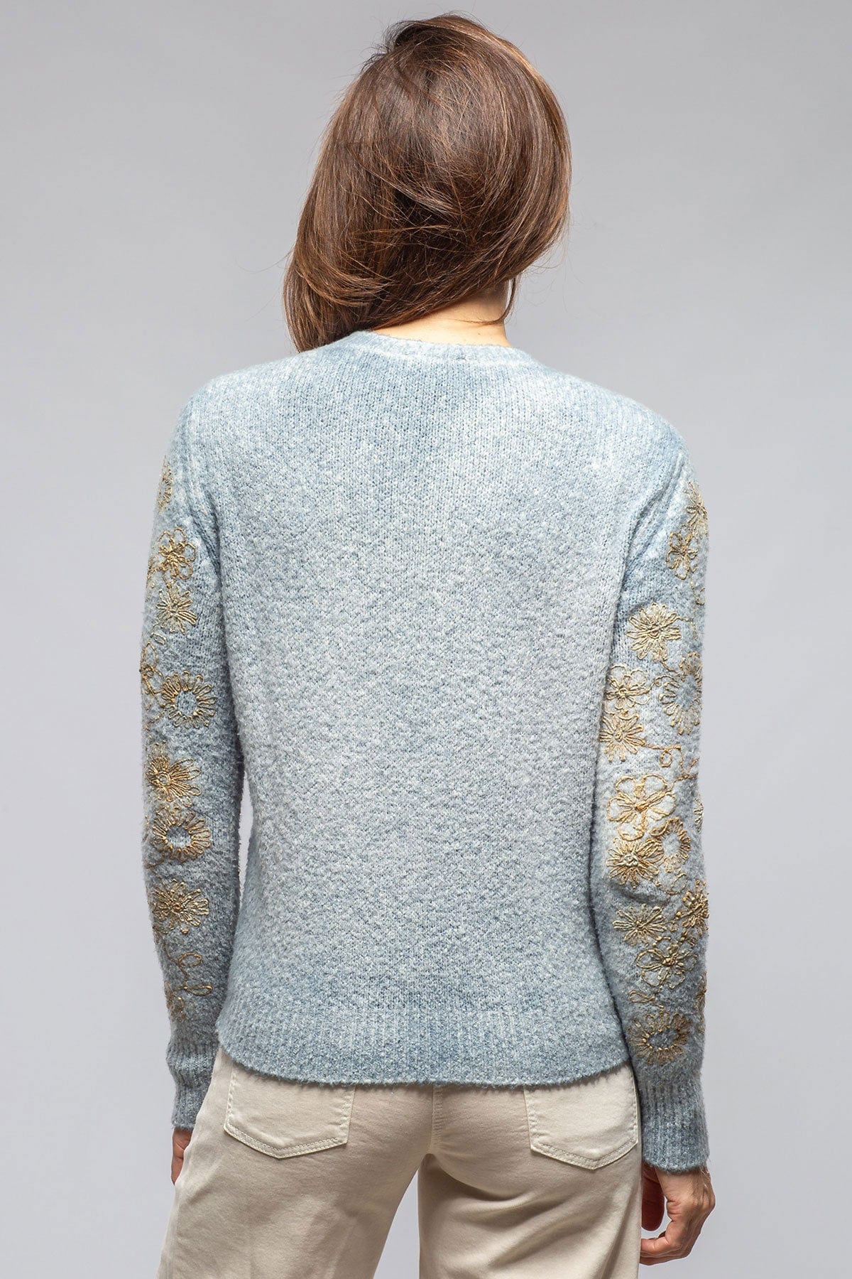 Avant Toi Rafaella Embroidered Sweater In Titanium Ladies - Sweaters