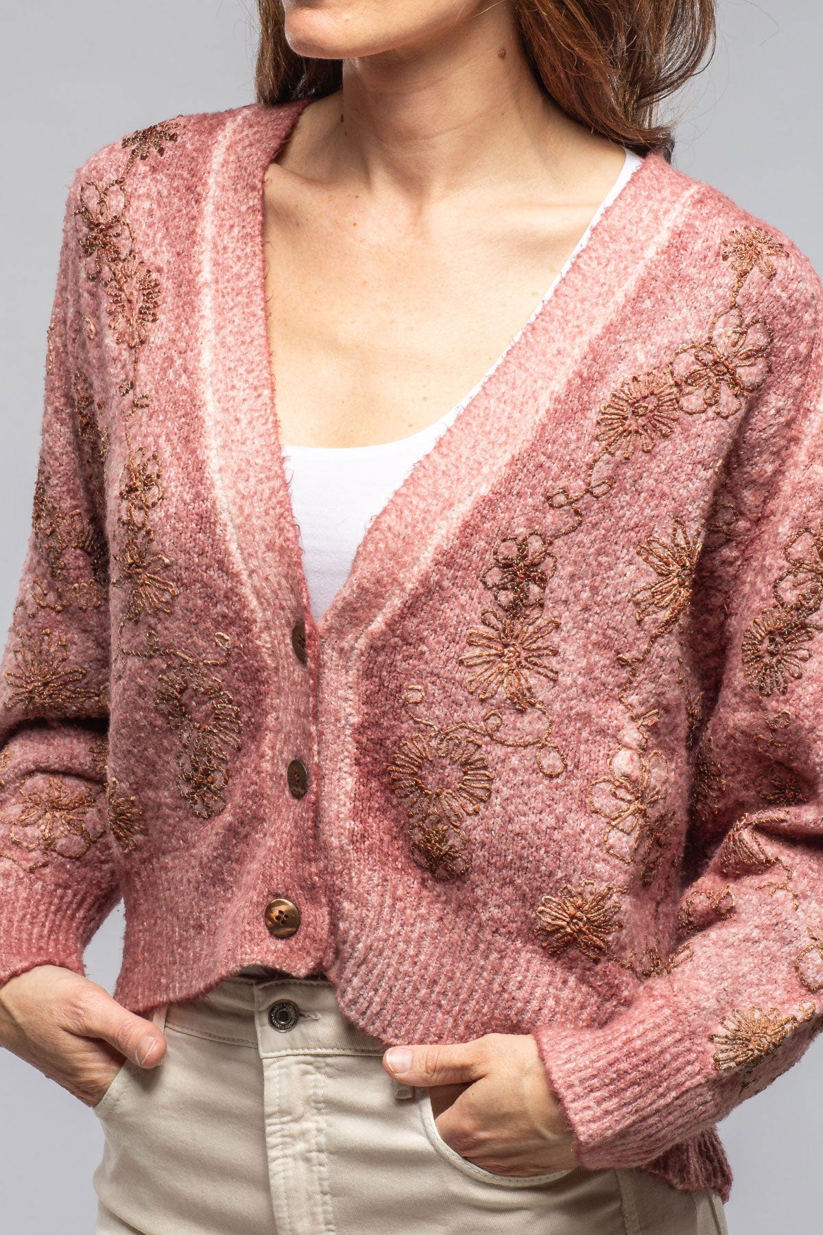 Avant Toi Rafi Embroidered Cardigan In Agate Ladies - Sweaters