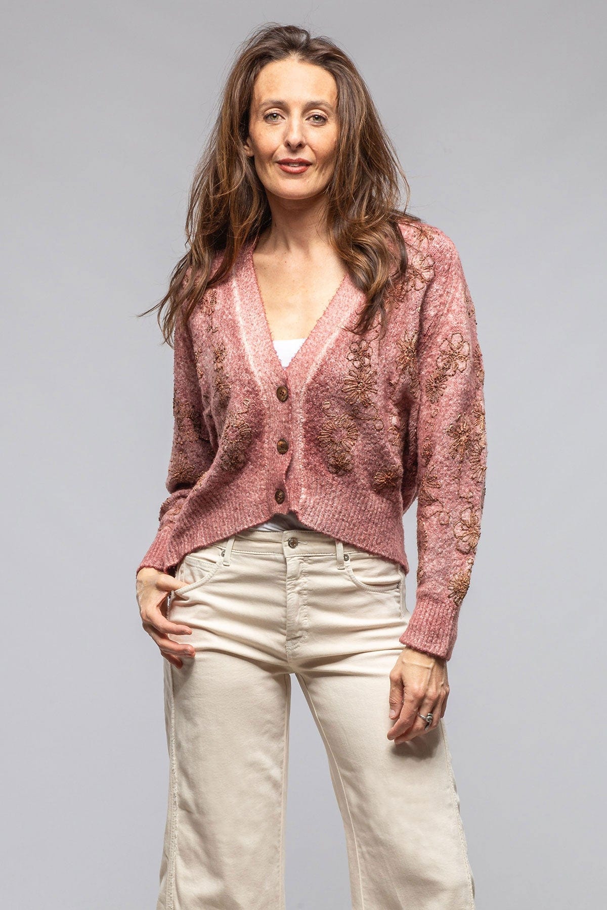 Avant Toi Rafi Embroidered Cardigan In Agate Ladies - Sweaters