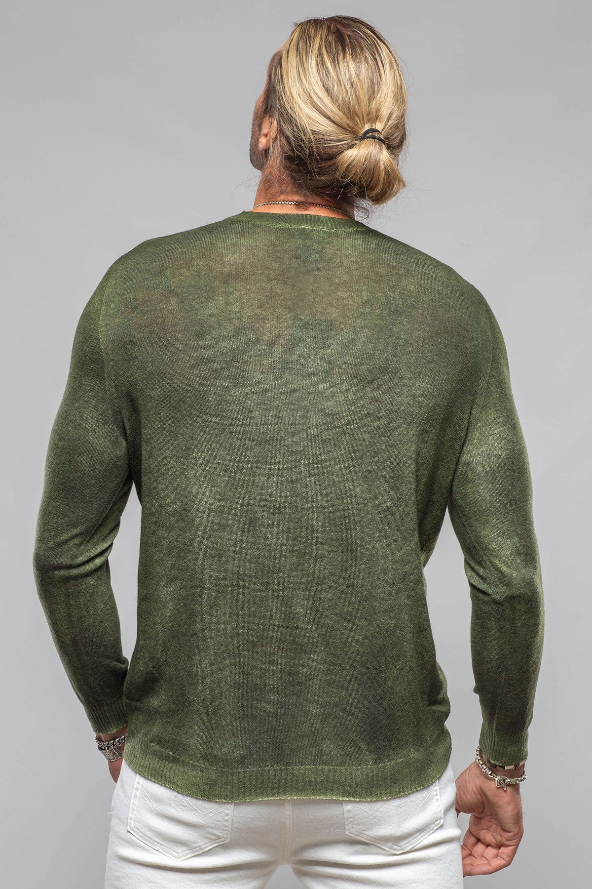 Sundust Cashmere Crew Sweater In Forest - AXEL'S