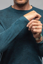 Sundust Cashmere Crew Sweater In Laguna - AXEL'S
