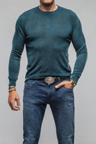 Sundust Cashmere Crew Sweater In Laguna - AXEL'S