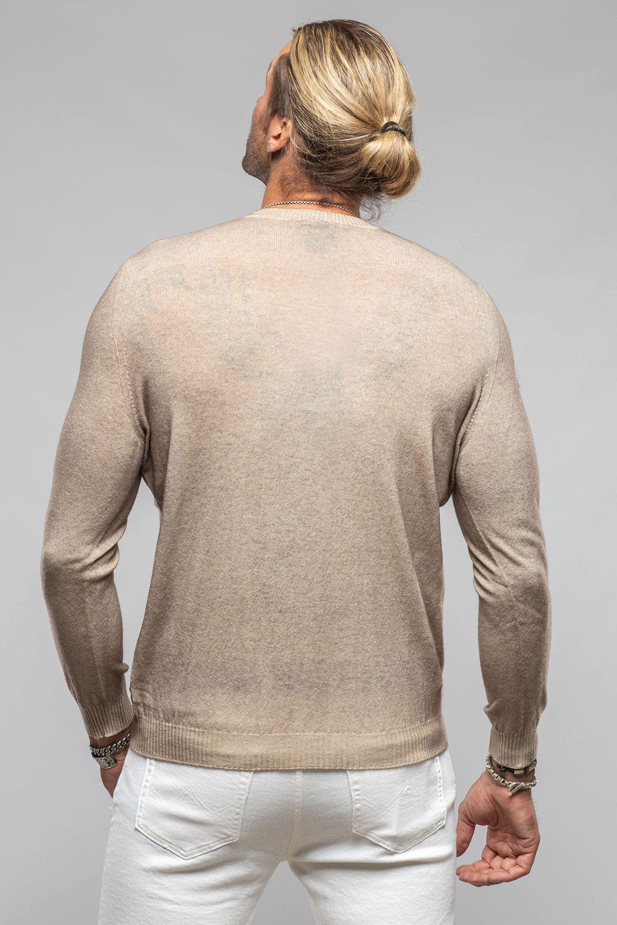 Sundust Cashmere Crew Sweater In Taupe - AXEL'S
