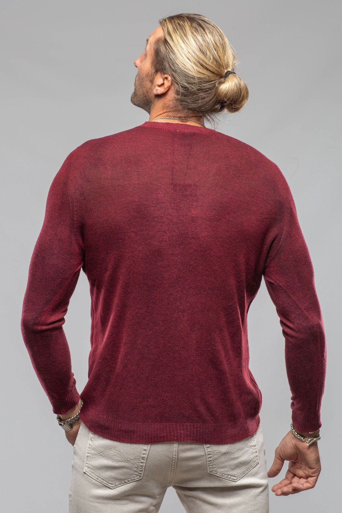Sundust Cashmere Crew Sweater In Wine - AXEL'S