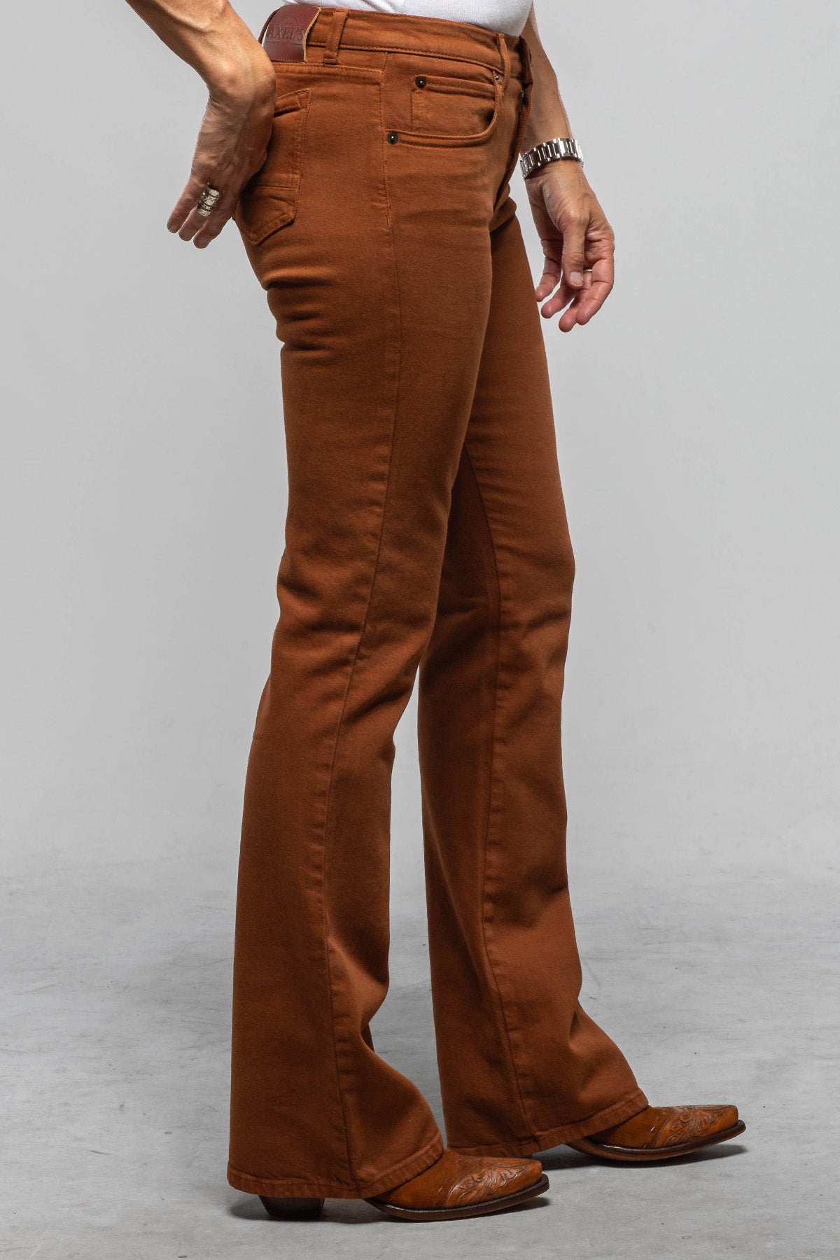 Axel's Authentic Denim Casidy Bootcut Authentic Denim Jeans In Cognac Ladies - Pants - Jeans