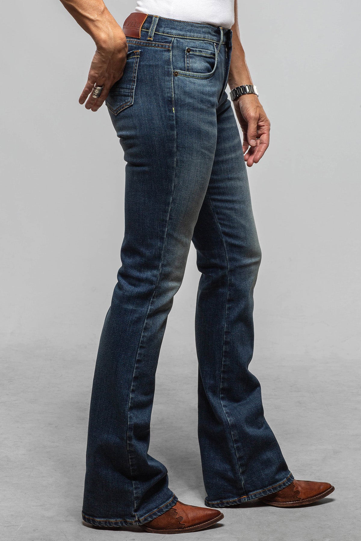Axel's Authentic Denim Casidy Bootcut Authentic Denim Jeans In Dark Blue Wash Ladies - Pants - Jeans