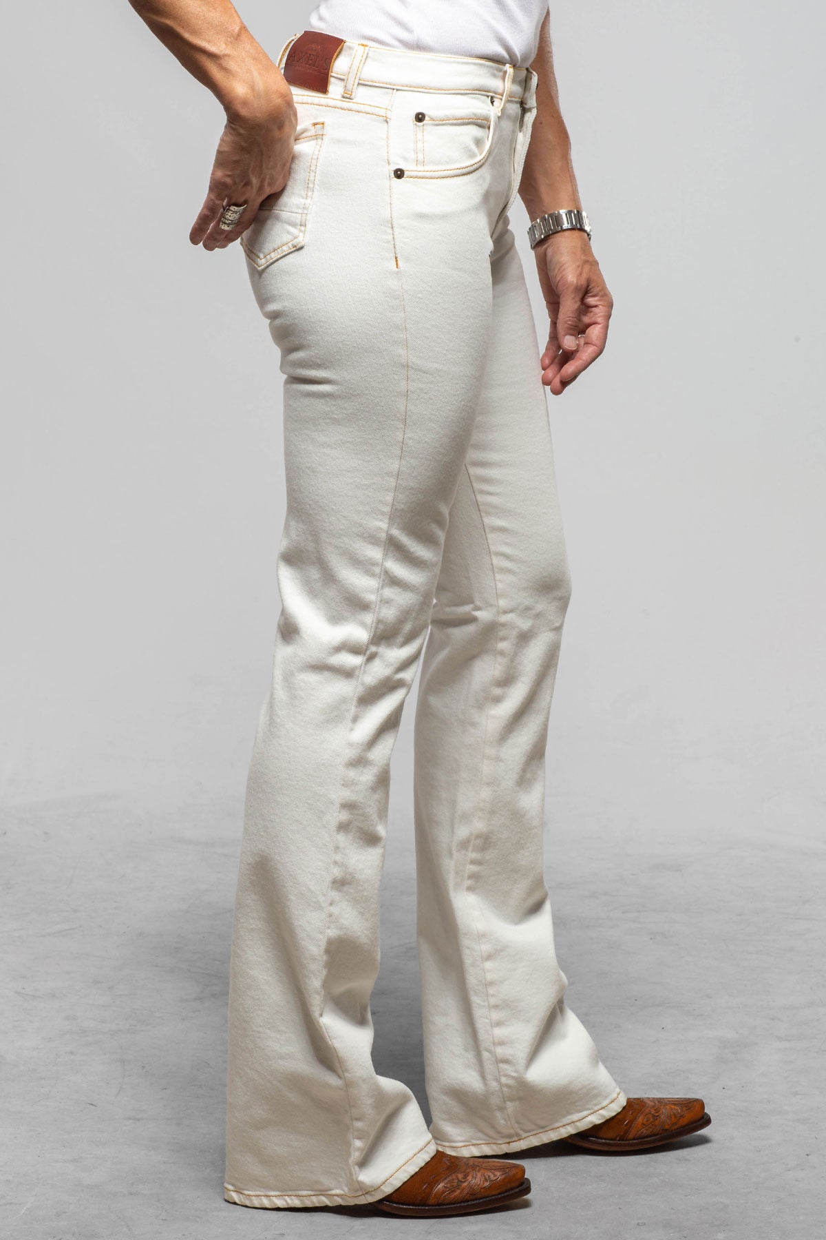 Axel's Authentic Denim Casidy Bootcut Authentic Denim Jeans In Ecru Ladies - Pants - Jeans