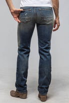 Axel's Black Label Denim Laramie Authentic Ripped & Repaired Vintage Straight Jeans In Dark Navajo Wash Ladies - Pants - Jeans