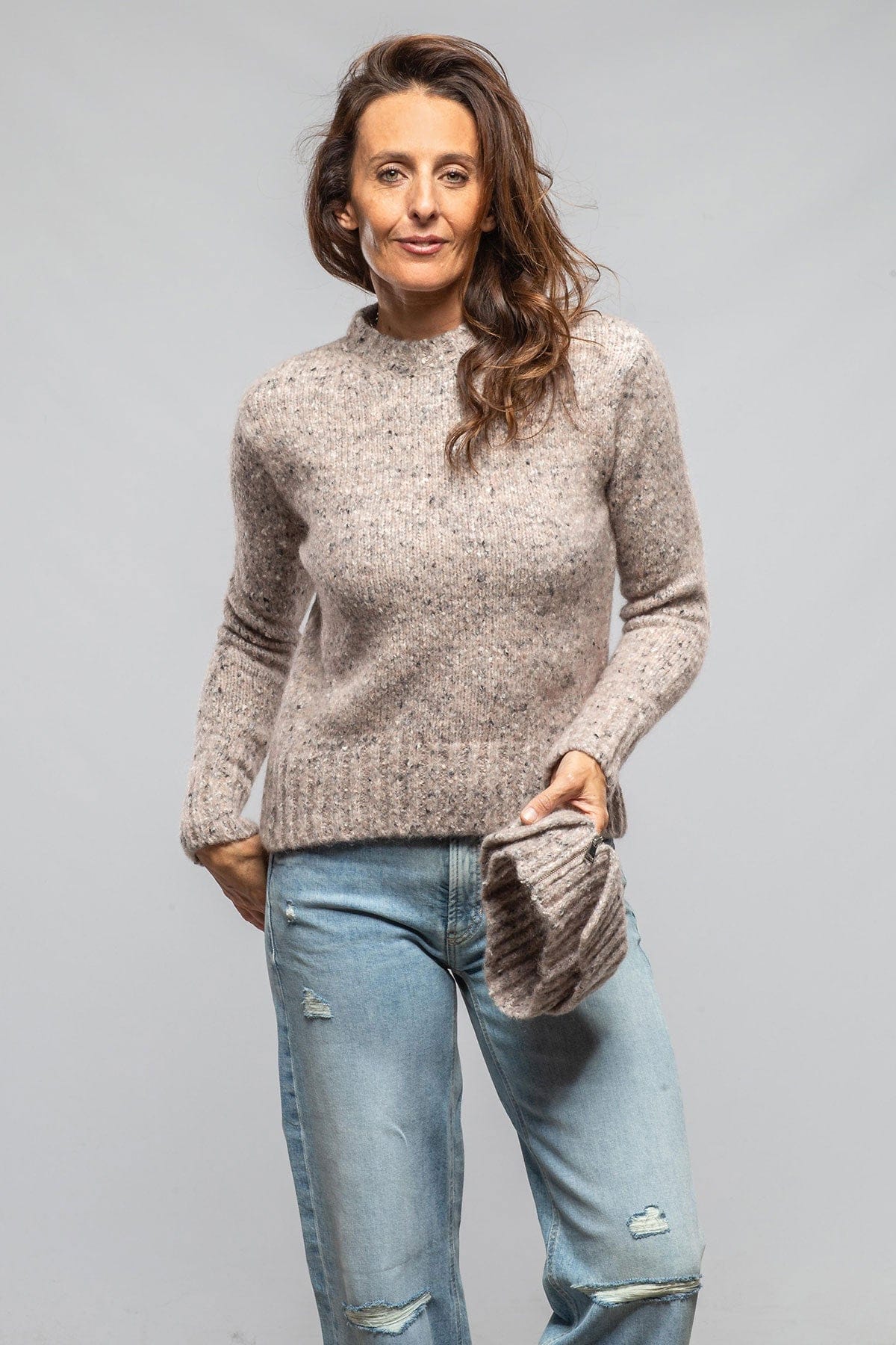 Axel's Country Collection Galway Donegal Knit Sweater In Petalo Ladies - Sweaters