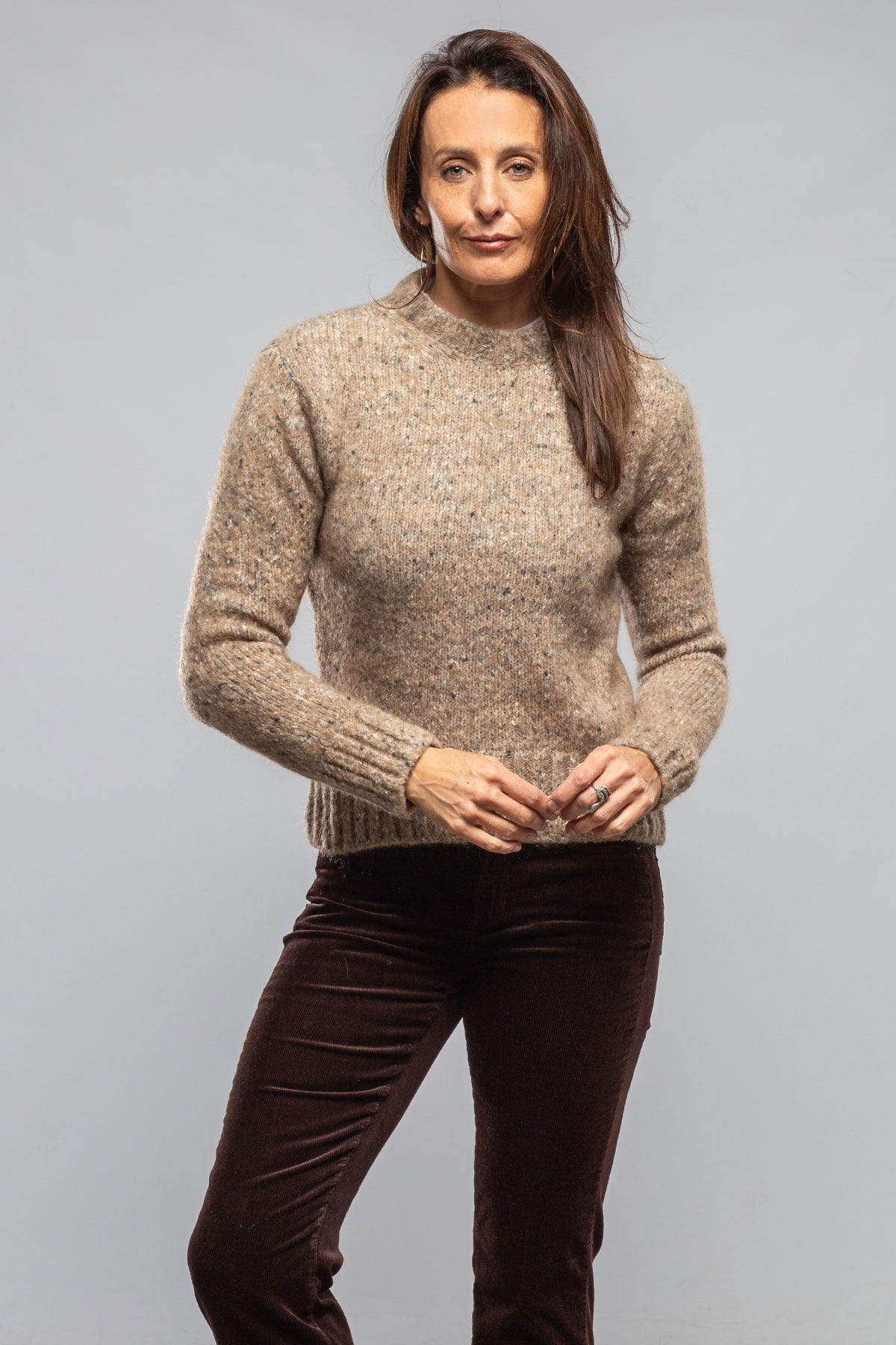 Axel's Country Collection Galway Donegal Knit Sweater In Visone Ladies - Sweaters