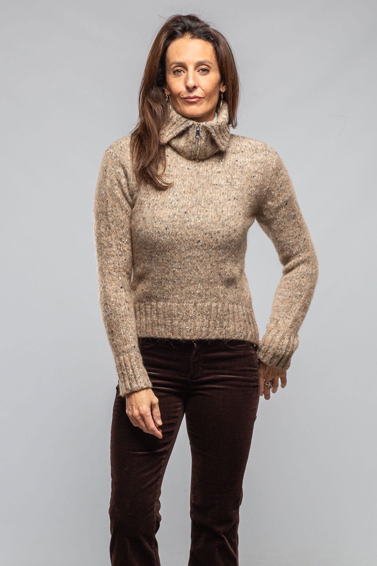 Axel's Country Collection Galway Donegal Knit Sweater In Visone Ladies - Sweaters