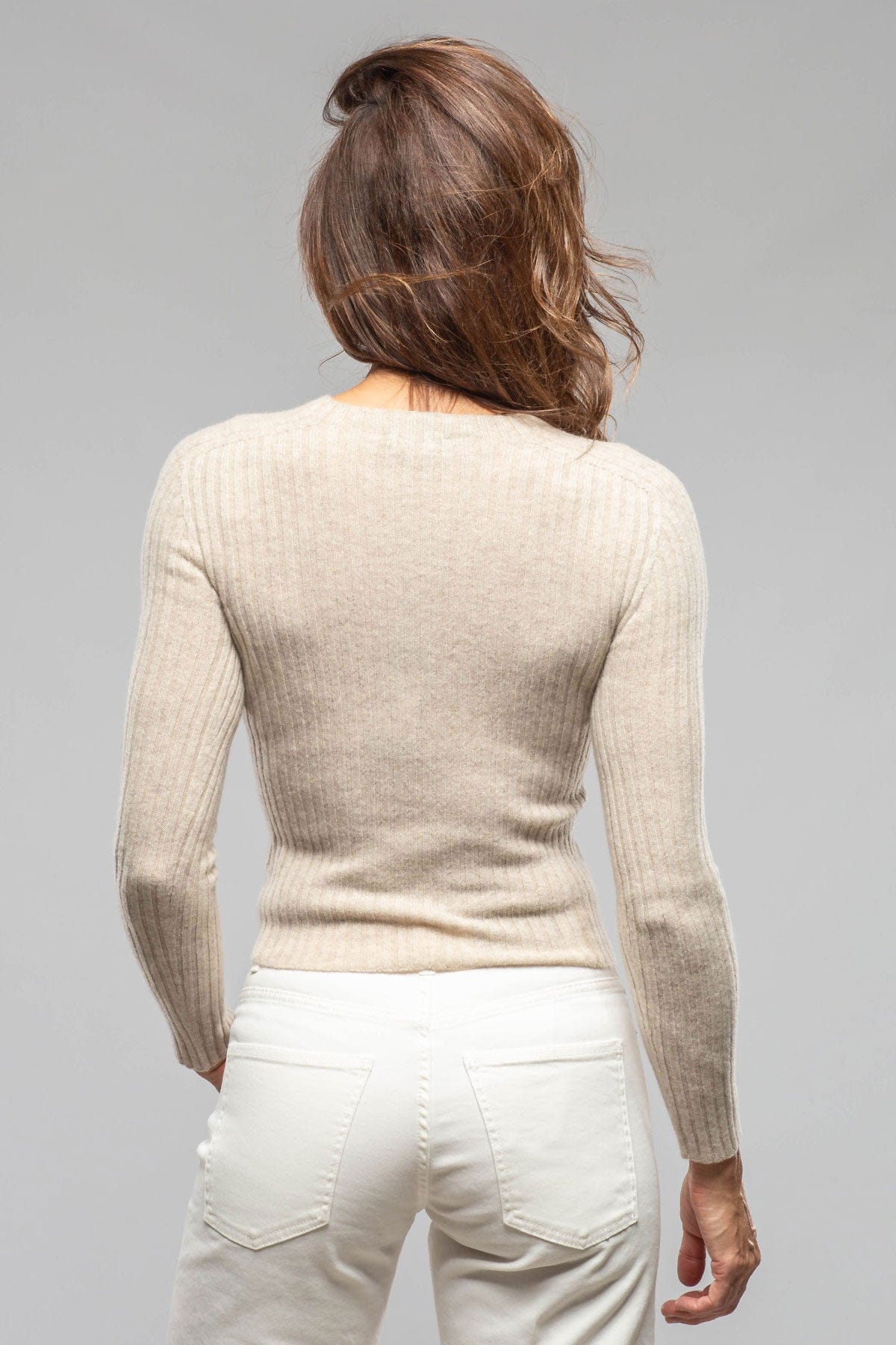 Axel's Country Collection Kerry L/S Ribbed Top In Luna Ladies - Tops