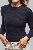 Axel's Country Collection Kerry L/S Ribbed Top In Notte Ladies - Tops