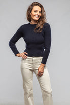 Axel's Country Collection Kerry L/S Ribbed Top In Notte Ladies - Tops