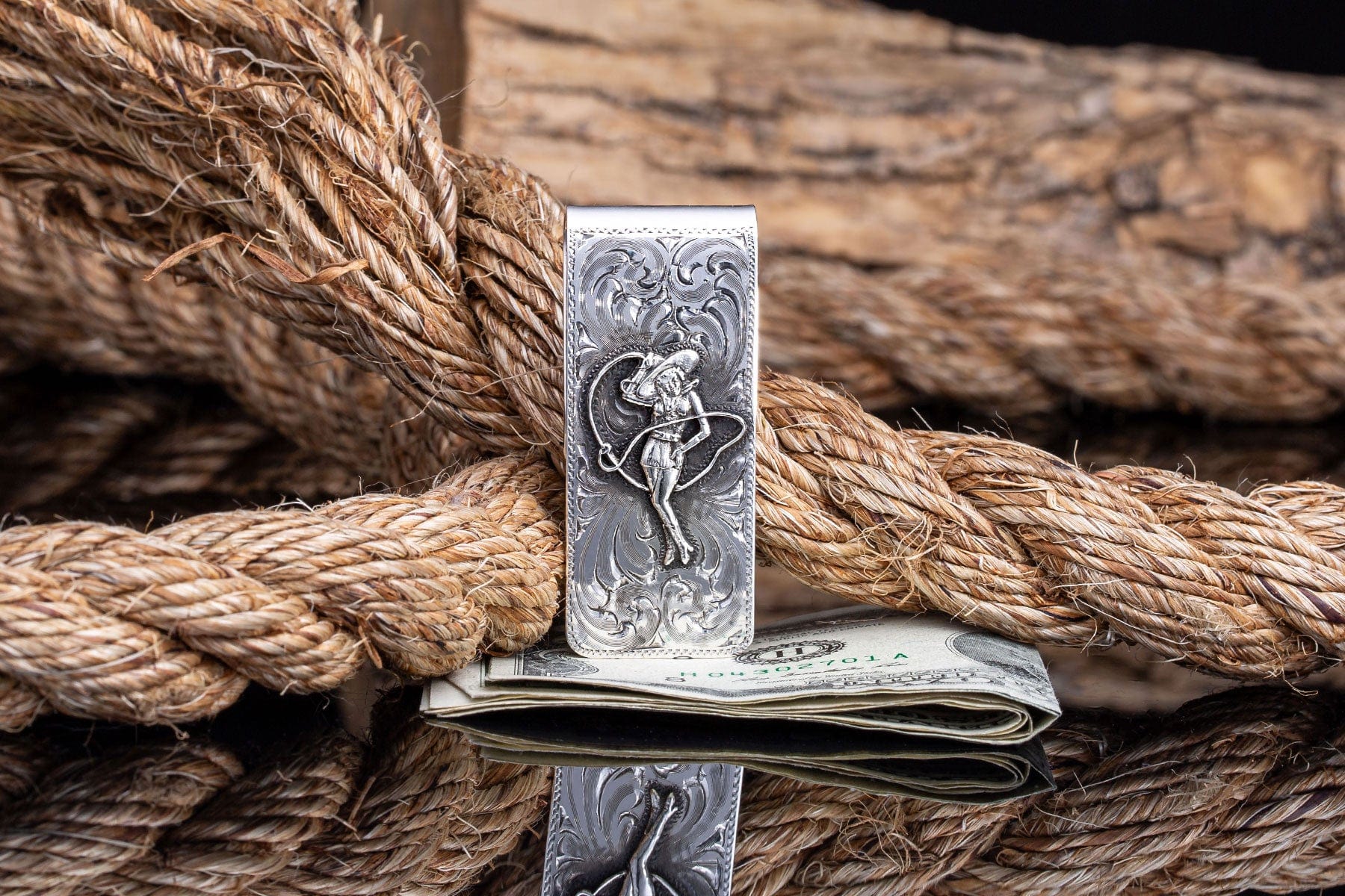 AXEL'S Embossed Miss Rodeo Money Clip w/ rope Unclassified