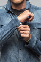 Bello Suede Shirt In Washed Blue - AXEL'S