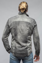 Axel's Florence Collection Bello Distressed Suede Shirt In Grey Mens - Outerwear - Leather