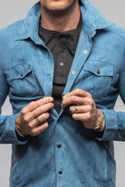 Axel's Florence Collection Bello Suede Shirt In Denim Mens - Outerwear - Leather