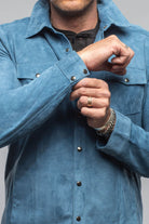 Axel's Florence Collection Bello Suede Shirt In Denim Mens - Outerwear - Leather