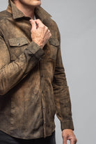 Bello Suede Shirt In Washed Rust - AXEL'S