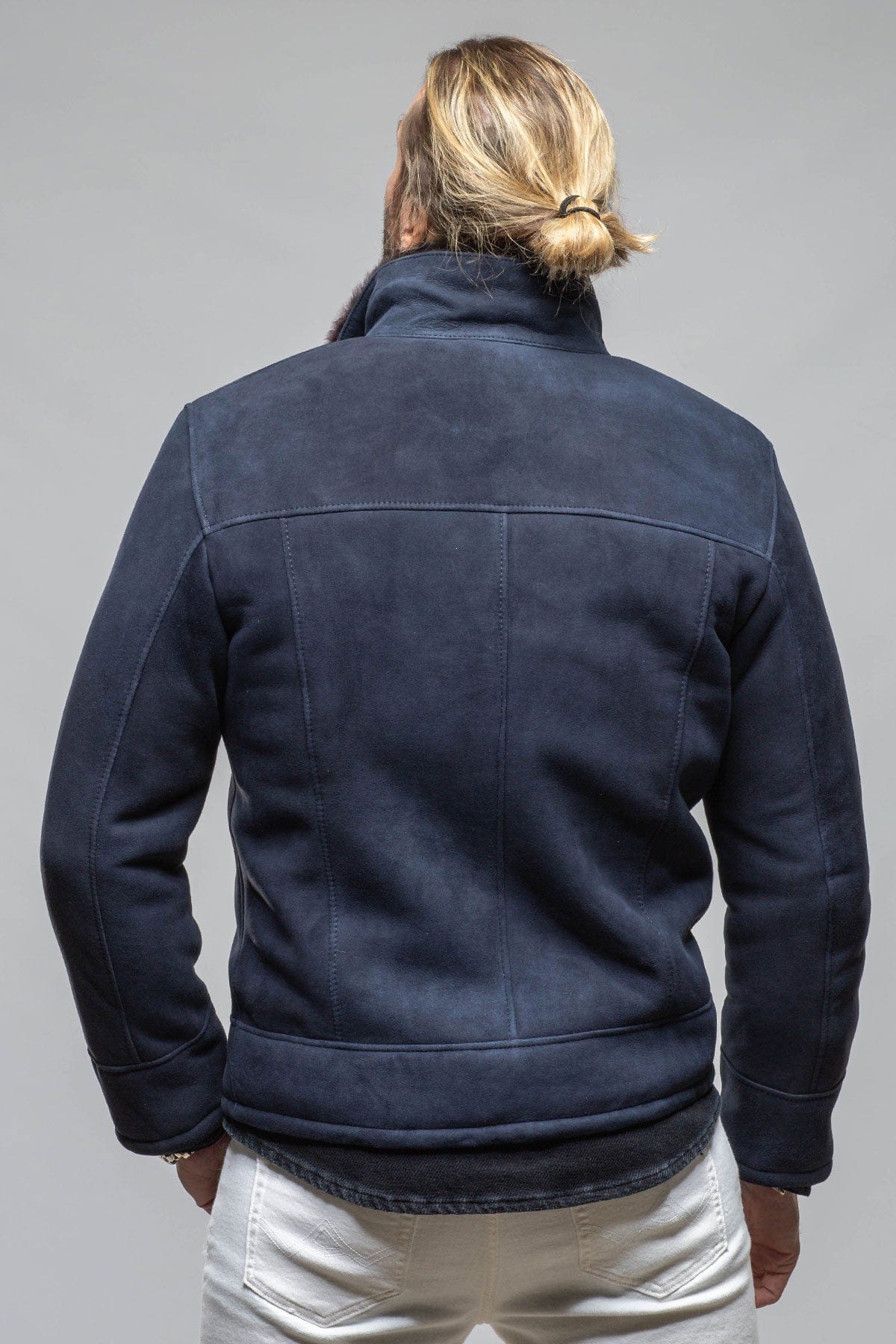 Axel's Florence Collection Bridger Shearling Jacket In Navy Mens - Outerwear - Shearling