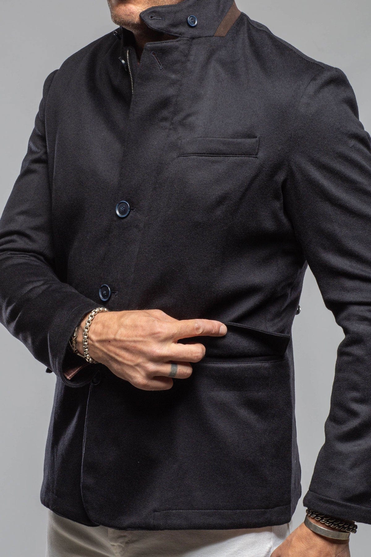 Bridgerton Cashmere Gentleman Jacket In Dark Navy - AXEL'S