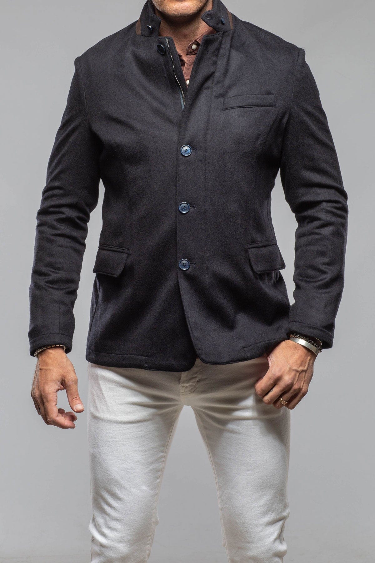 Bridgerton Cashmere Gentleman Jacket In Dark Navy - AXEL'S
