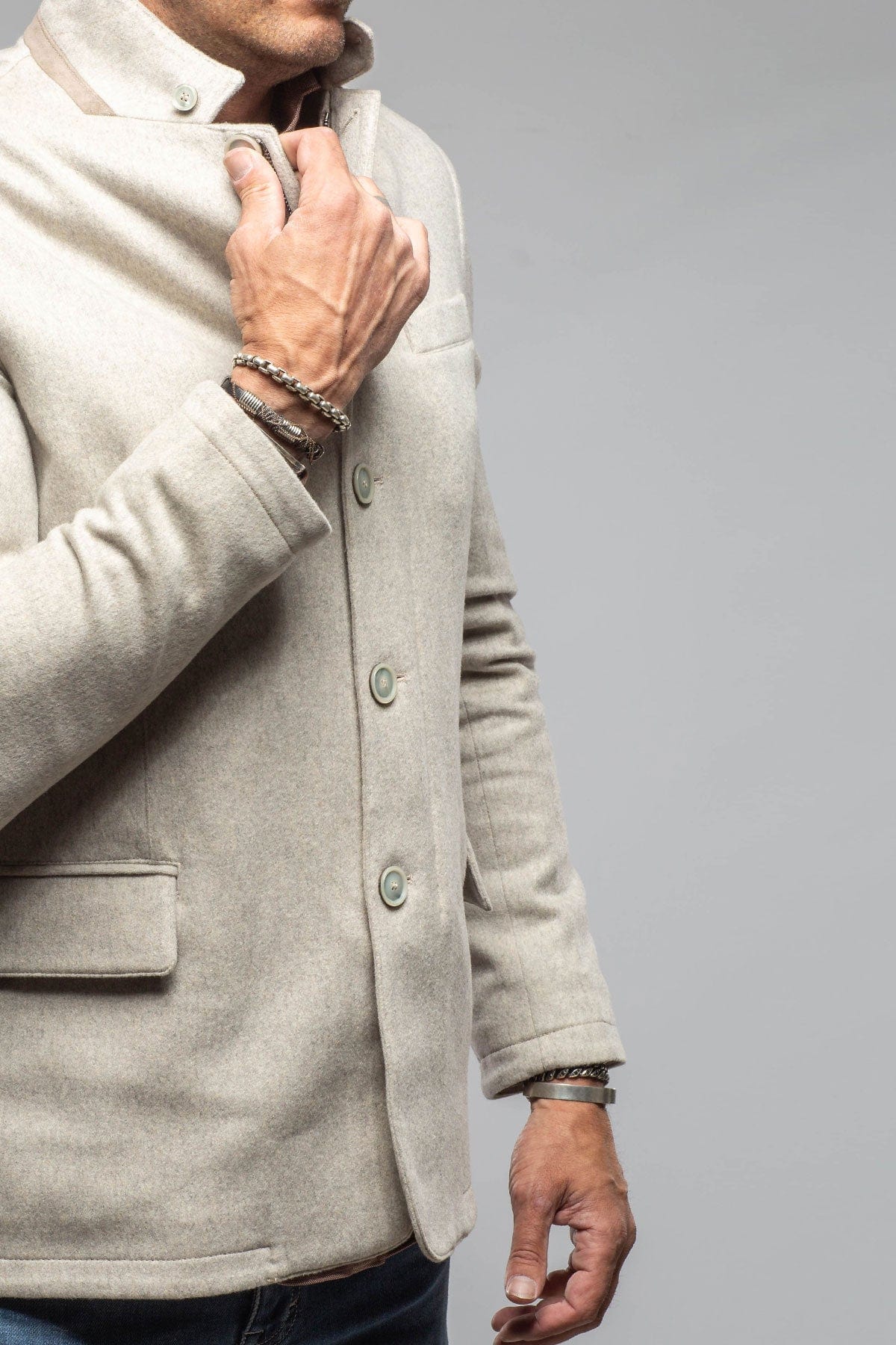 Bridgerton Cashmere Gentleman Jacket In Stone - AXEL'S