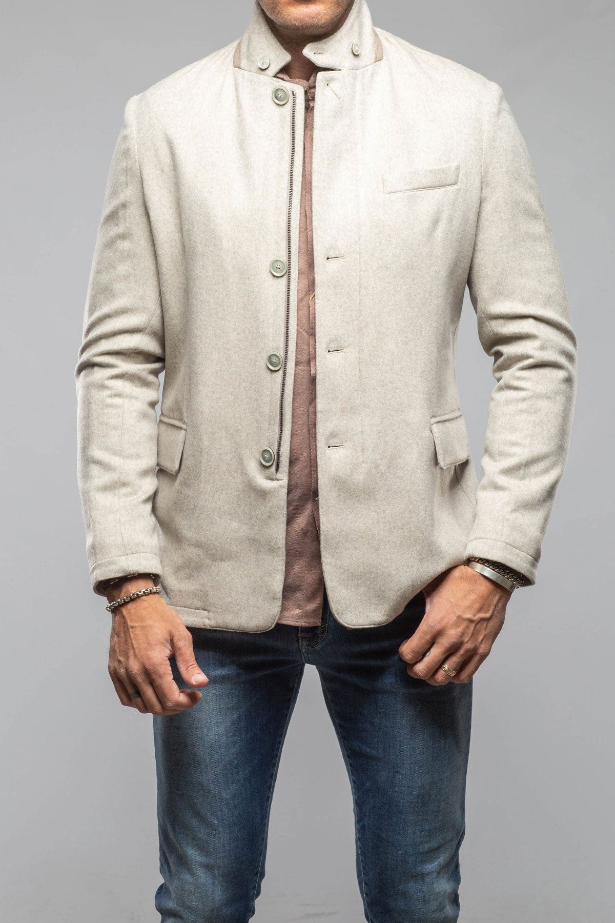 Bridgerton Cashmere Gentleman Jacket In Stone - AXEL'S
