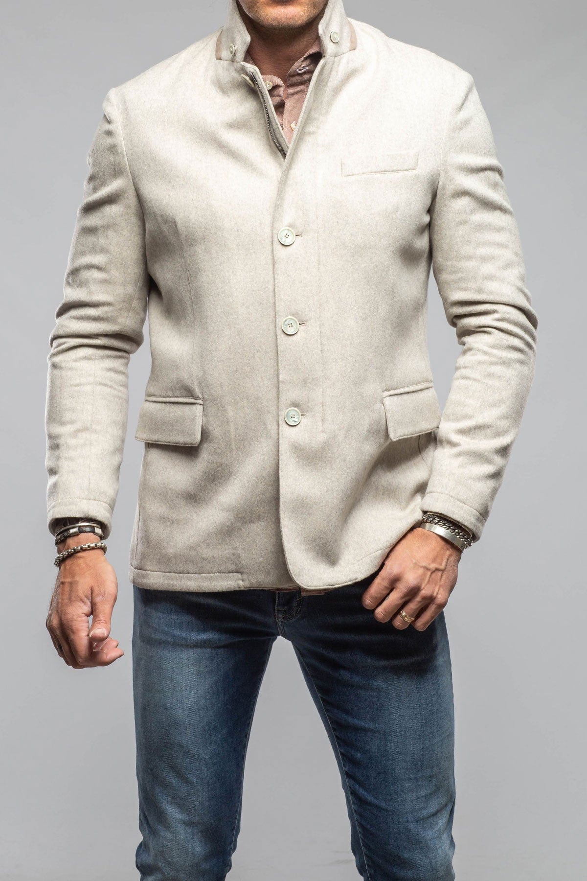 Bridgerton Cashmere Gentleman Jacket In Stone - AXEL'S