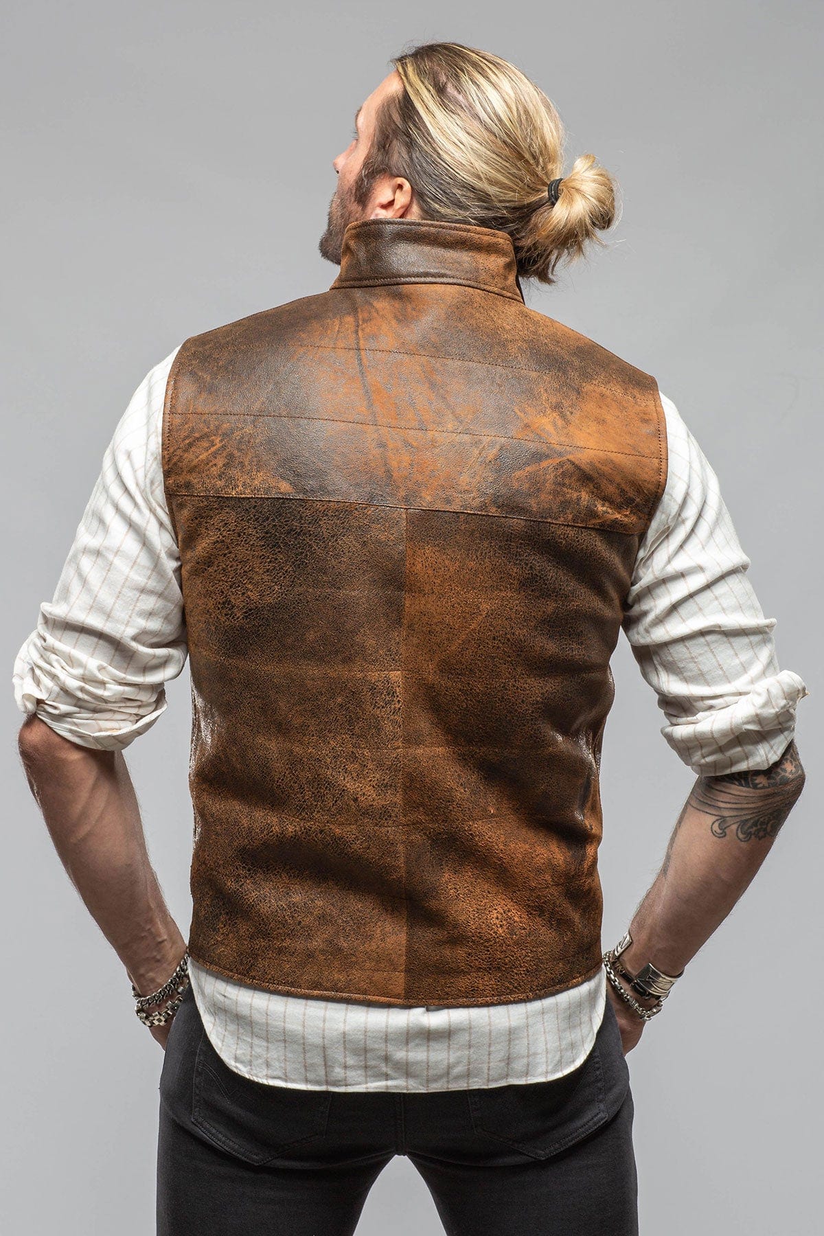 Axel's Florence Collection Butch Cassidy Vest In Brown Elk Mens - Outerwear - Leather