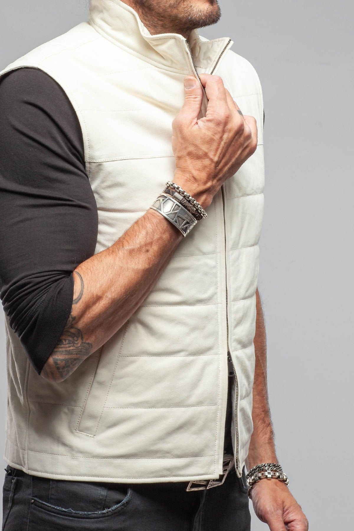 Axel's Florence Collection Cassidy Vest In Panna Mens - Outerwear - Leather