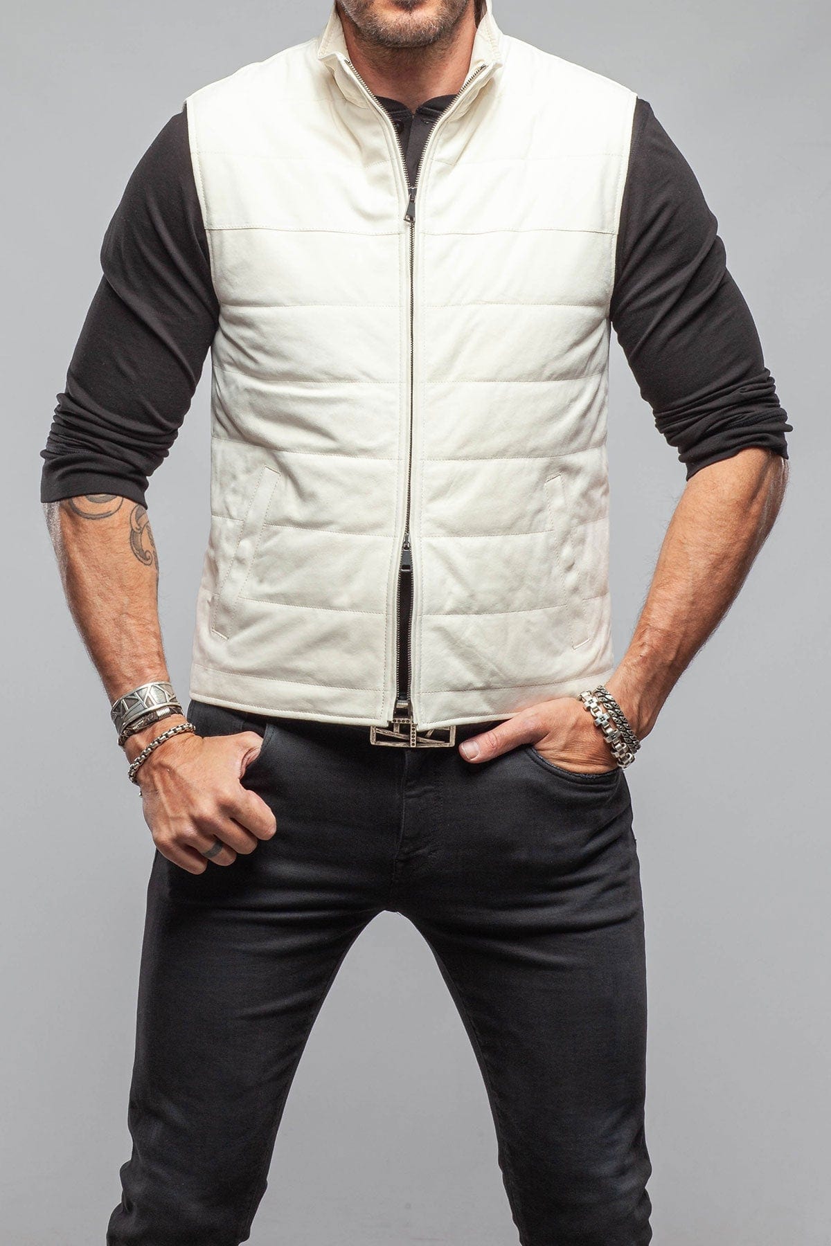 Axel's Florence Collection Cassidy Vest In Panna Mens - Outerwear - Leather