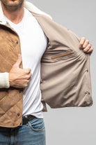 Axel's Florence Collection Cortina Suede Jacket With Cashmere Sleeves Mens - Outerwear - Leather