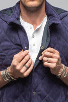Diamond Hooded Vest In Navy - AXEL'S